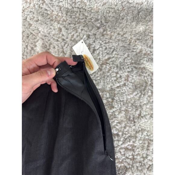 NEW Talbots Size 10 Irish Linen Flat Front Straight Leg Pants Black Zip NWT - Picture 7 of 10